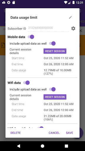 1DM Mobile data usage limit pl
